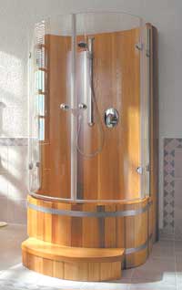 Holzduschkabine aus Western Red Cedar mit H�ppe Aronda 2003